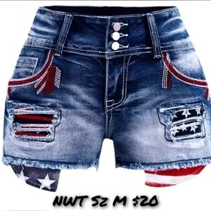 Blue Jean Shorts with Distressed Hem and Modern Fading